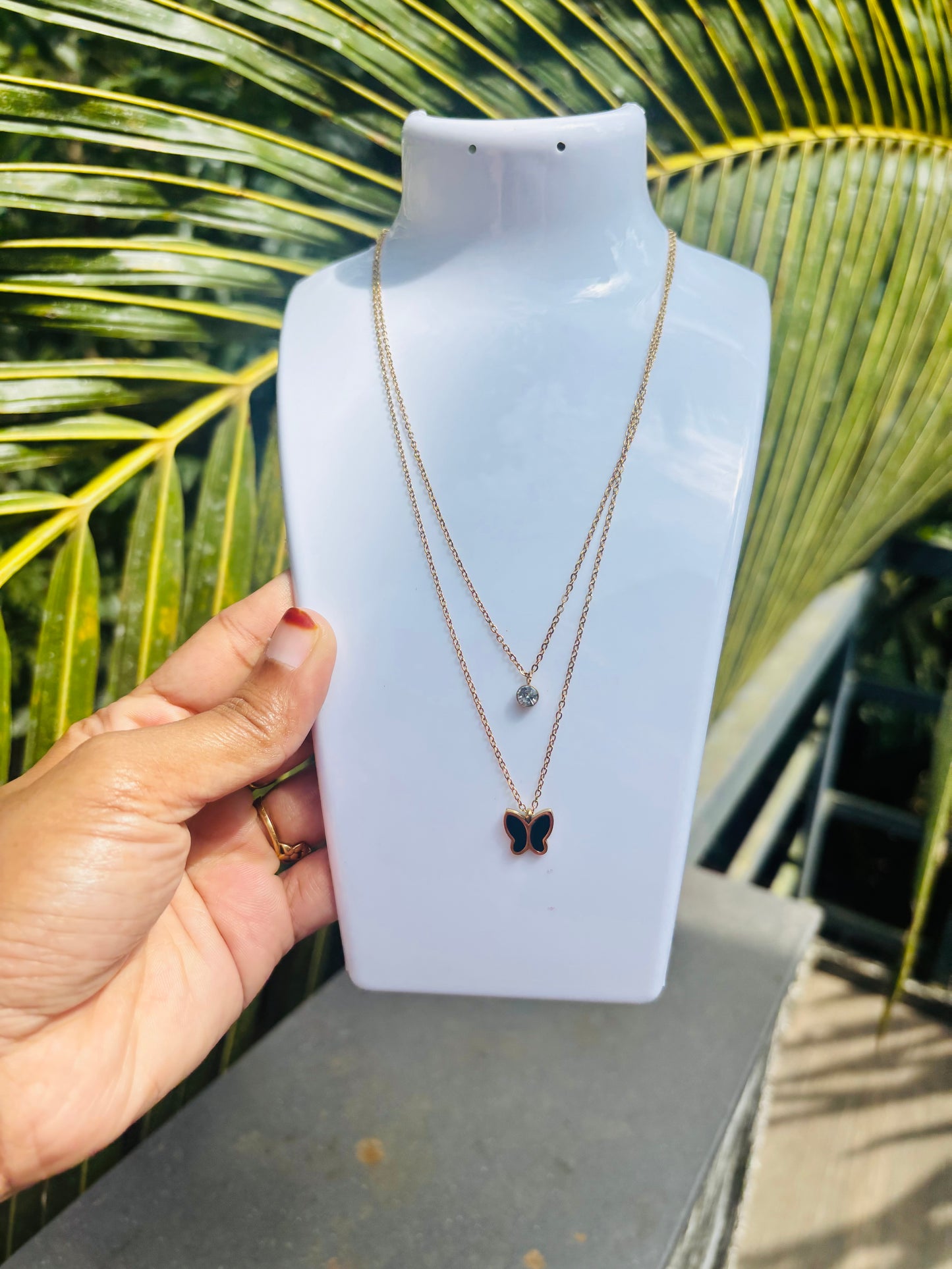 Butterfly Double Layer Necklace