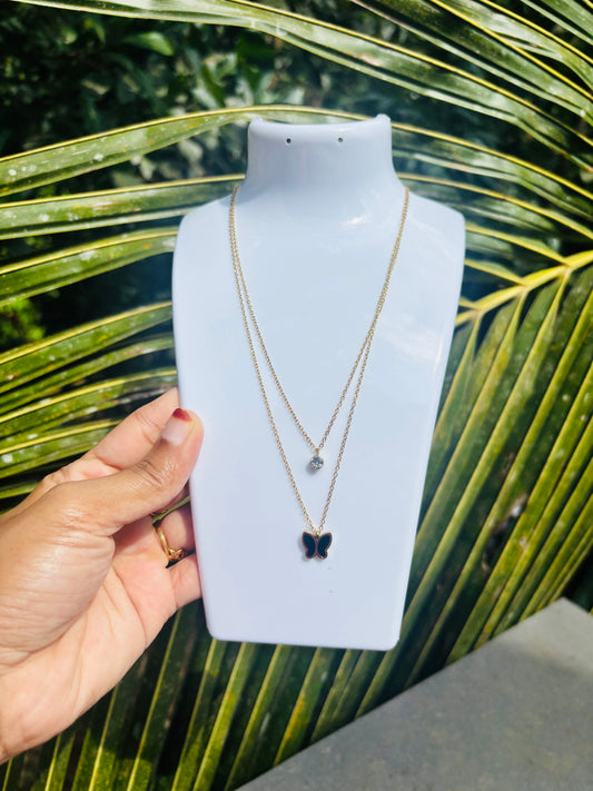 Butterfly Double Layer Necklace