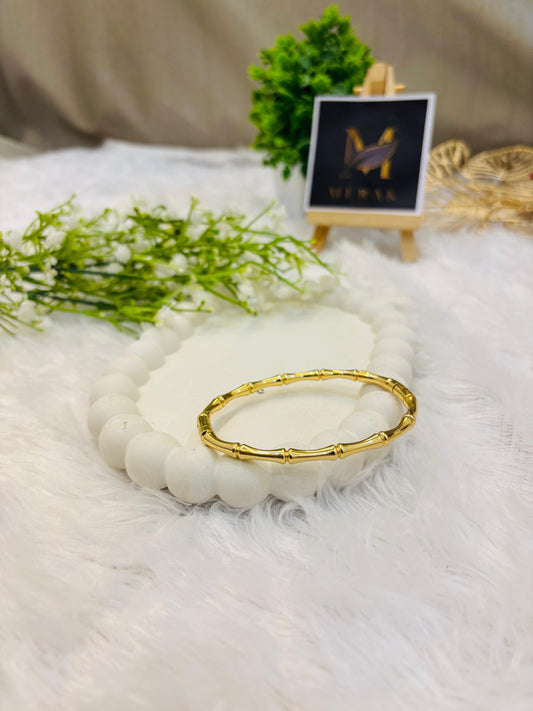 Bamboo-Inspired Gold Finish Bracelet