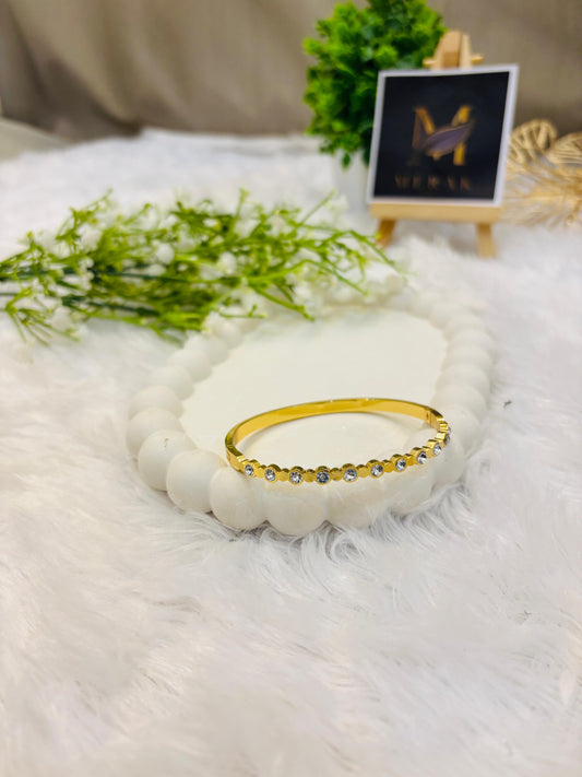 Crystal Studded Gold Finish Bracelet