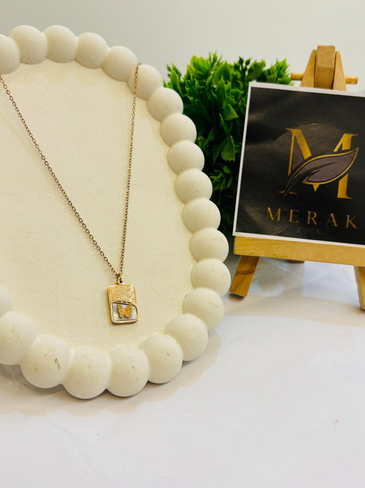 Golden Butterfly Pendant Necklace