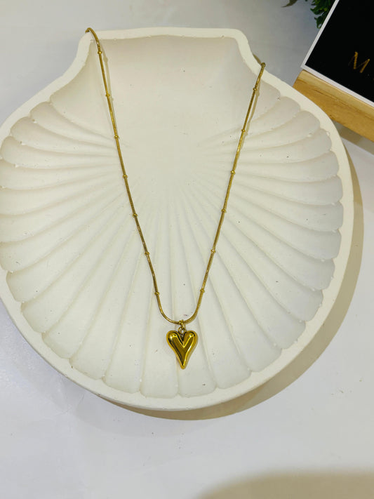 Golden Heart Pendant Necklace