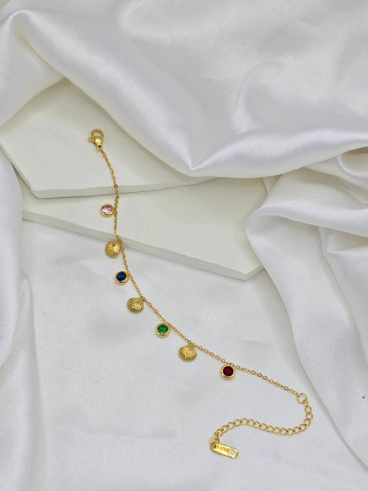 Minimalist multi colour Charm Bracelet