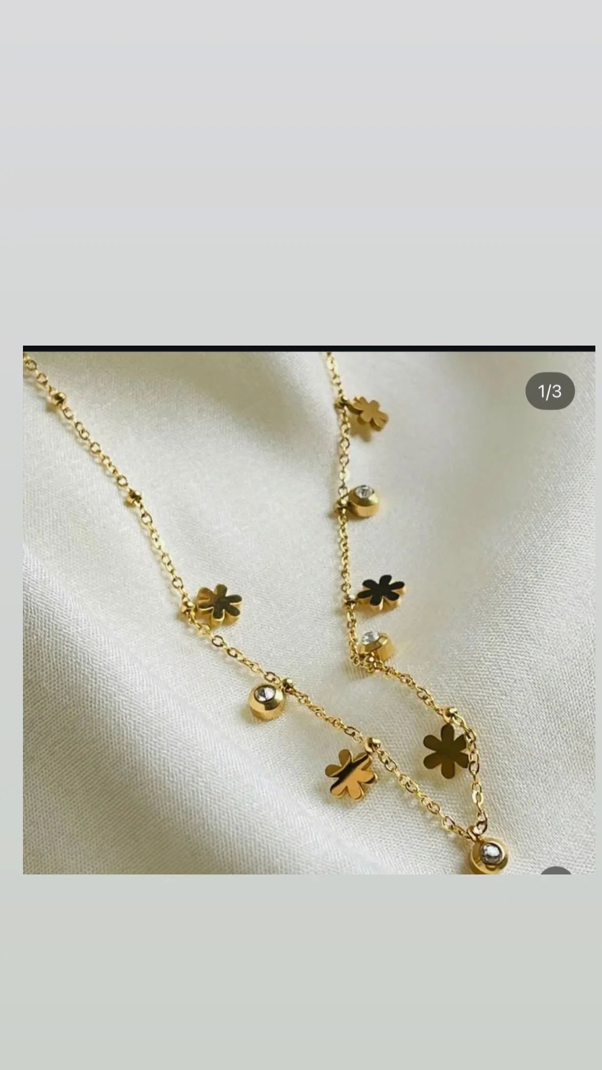 Anti tarnish flower charm necklace