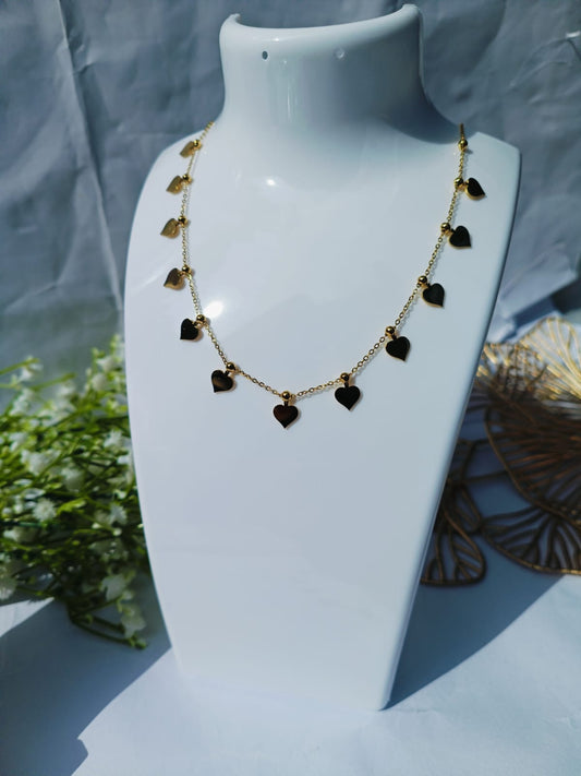 Anti tarnish love charm necklace